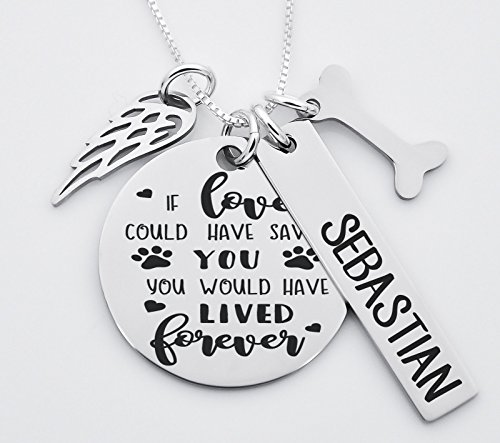 Engraved pet Memorial necklace - Memorial Gift - Remembrance Necklace - pet loss - dog loss awareness - dog, cat