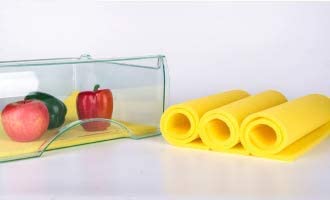 Silicone 3 Packs Fridge Mat for Drawer Storage and Keeping Fresh Longer Washable Liner(Yellow)