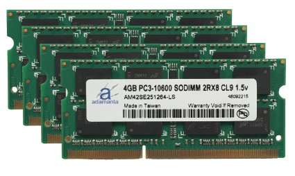 Adamanta 16GB (4x4GB) Apple Memory Upgrade for Mid 2010 iMac 21.5" and 27" DDR3 1333Mhz PC3-10600 SODIMM 2Rx8 CL9 1.5v RAM