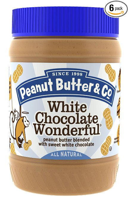 Peanut Butter & Co. Peanut Butter, White Chocolate Wonderful, 16 Ounce Jars (Pack of 6)