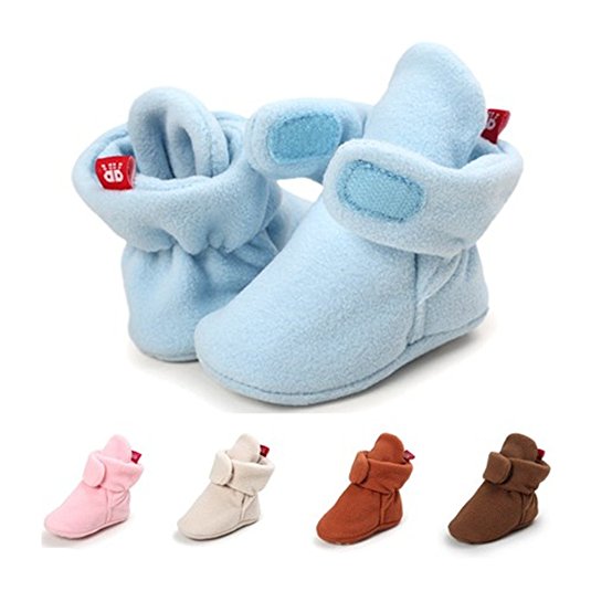 Isbasic Unisex Baby Fleece Lined Bootie Non-Skid Infant Winter Shoes