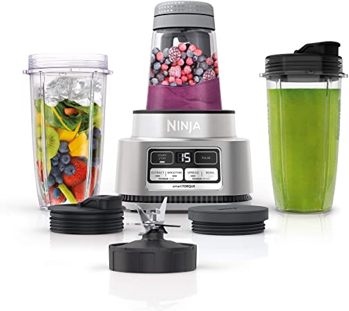 Ninja SS101 Foodi Power Nutri Duo Smoothie Bowl Maker and Personal Blender 1200WP smartTORQUE 4 Auto-iQ Presets One base, multi-functions