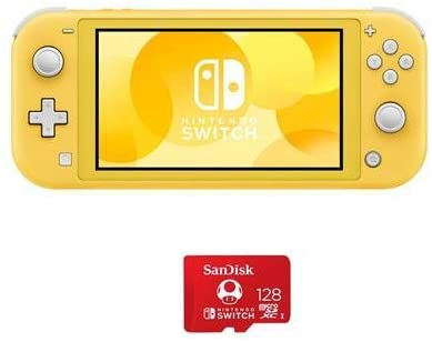 Nintendo Switch Lite, Yellow - with SanDisk 128GB UHS-I microSDXC Memory Card for The Switch