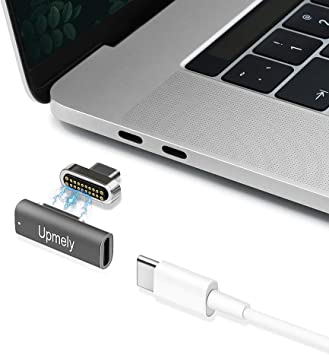 Magnetic USB C Adapter,Type C Connector, USB 3.1 10 Gb/s PD,100W Quick Charge - 4 K @ 60 Hz High Resolution - Supports High Speed, Compatible with MacBook Pro/Pixelbook/Matebook/Dell XPS (Grey)