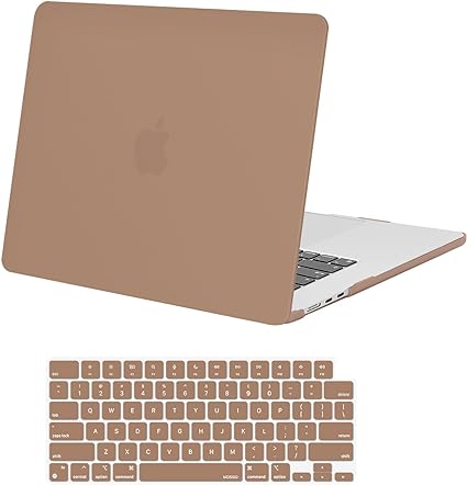 MOSISO Compatible with MacBook Air 15 inch Case 2023 Release A2941 M2 Chip with Liquid Retina Display & Touch ID, Protective Plastic Hard Shell Case & Keyboard Cover Skin, Caramel Brown