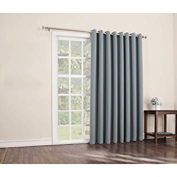 Sun Zero Hayden Grommet Blackout Patio Door Window Curtain Panel Mineral