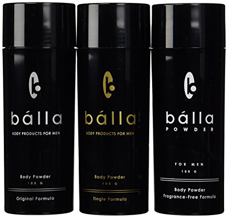 Balla Powder for Men, Variety Pack (Tingle, Original and Fragrence Free)