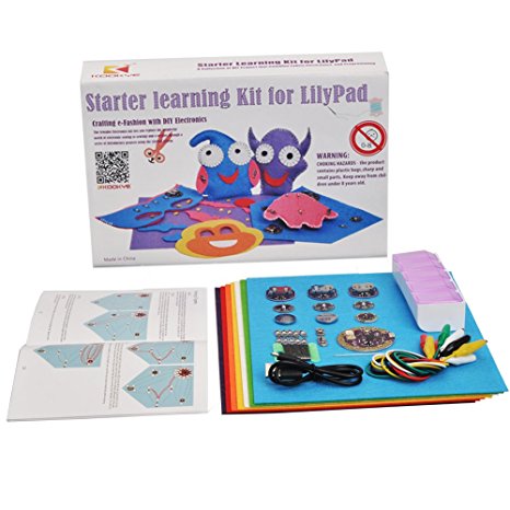 KOOKYE LilyPad Kit Starter Learning Sewable Electronics Kit w/ LilyPad Arduino USB Board for Arduino (LilyPad Starter Kit)