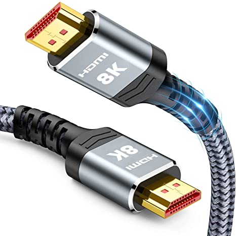 HDMI 2.1 cable 1m, 8K hdmi cable Snowkids Ultra HD hdmi 48Gbps High Speed 8K@60Hz,4K@120Hz,eARC HDR10 4:4:4|21:9,HDCP 2.2/2.3 Dolby,3D,VRR,Compatible with Latest game console/Roku TV/HDTV/Blu-ray