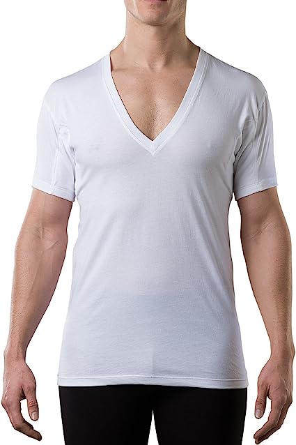 The Thompson Tee Sweatproof Undershirt for Men w/Underarm Sweat Pads (Original Fit, Deep V-Neck)