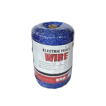 Fencing Wire Electric Fence Polywire 1312 Feet 400 Meter 6 Conductor Blue Color, 16.5*16.5*20.5cm / 6.5*6.5*8 inch / L*W*H