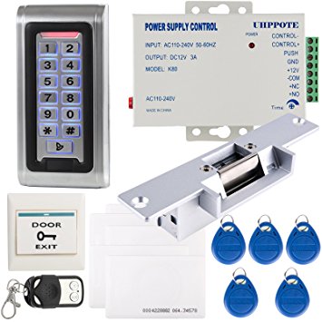 UHPPOTE Full Complete Waterproof Metal Case Stand-alone Access Control Set Wiegand 26 Bit With Electric Strike Lock
