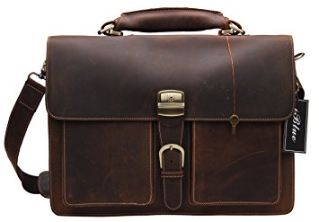 Iblue Genuine Leather Messenger Shoulder Briefcase Laptop Work Tote Bag #7164r