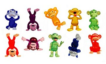 Funny Monkey Figures - Tiny Plastic Monkey Figures - 20 Party Favors