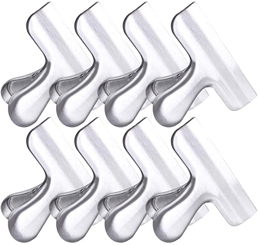 Z ZICOME Heavy Duty Thicker Stainless Steel Chip Bag Clips Clamps, 3-inch (8 Pack)