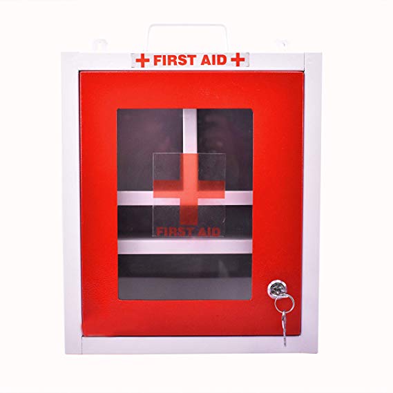 Primax Emergency First Aid Kit Box/Emergency Medical Box/First Aid Box for Home - School - Office/Wall Mountable, Multi Compartment (Metal)