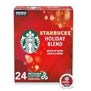 K-Cup for Starbuck Coffee Pods—Dark Roast Coffee—Roast for Keurig Brewers—100% Arabica— (Holiday Blend)