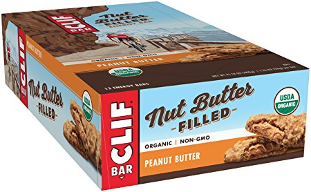 CLIF Nut Butter Filled - Organic Energy Bar - Peanut Butter - (1.76 Ounce Protein Snack Bar, 12 Count)