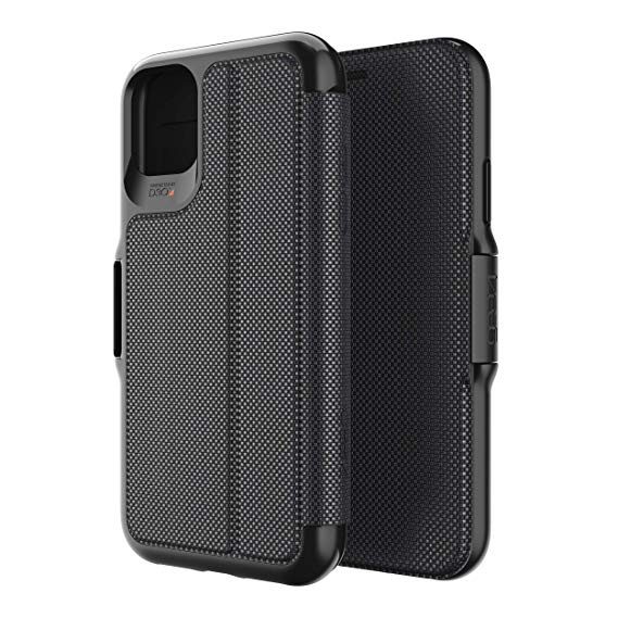 GEAR4 Oxford Eco Folio Compatible with iPhone 11 Case, Recycled-Plastic Phone Cover, Advanced Impact Protection with Integrated D3O Technology, Booklet Case – Black