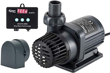 Hygger 24V DC Water Return Pump with Controller, Powerful Quiet Inline Submersible Water Pump for Saltwater Aquarium, Sump Tank, Pond, Waterfall 800-2650 GPH