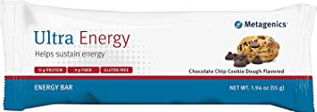 Metagenics - Ultra Energy - Chocolate Chip Cookie Dough Flavored 1.94 oz Bar, 12 Count