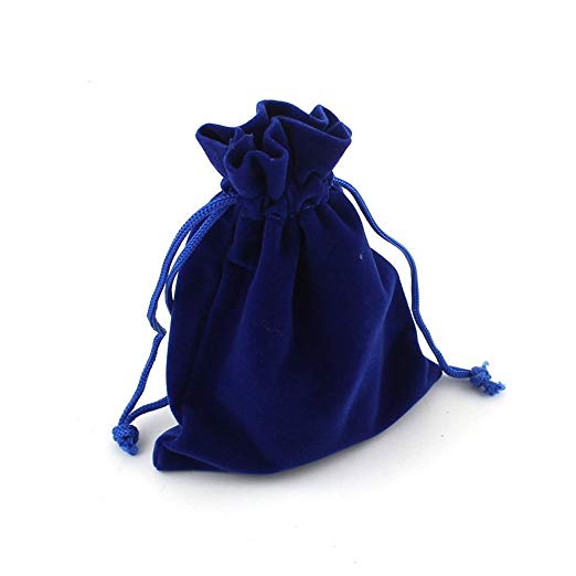 LUOEM Velvet Drawstring Gift Bag Jewellery Pouches Candy Bags Wedding Party Favor Bag Pack of 10 Dark Blue