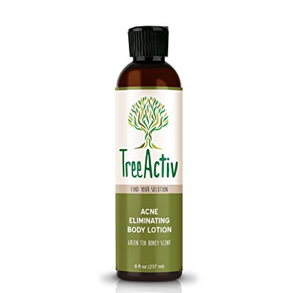 TreeActiv Acne Eliminating Body Lotion 8 fl oz | Clears Body, Back, Butt and Shoulder Acne | Anti-Acne Moisturizer | Prevents Future Breakouts | Green Tea and Honey Scent