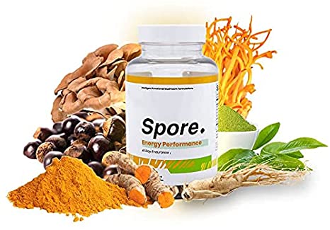 Spore Energy Performance -Intelligent Functional Mushroom Formulations | 60 Vegan Capsules (30 Day Supply) Cordyceps, Maitake, Green Tea, Ginseng & More Extreme Energy, Boost Metabolism & Antioxidants
