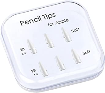 Peilinc 2B Double Soft Pencil Tips - for Apple Pencil 1st Gen & 2nd Generation iPad Pen Nibs & Crayon Pencil Tip (White)