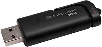 Kingston Digital 64GB USB 2.0 Data Traveler 104, 30MB/s Read, 5MB/s Write (DT104/64GB)