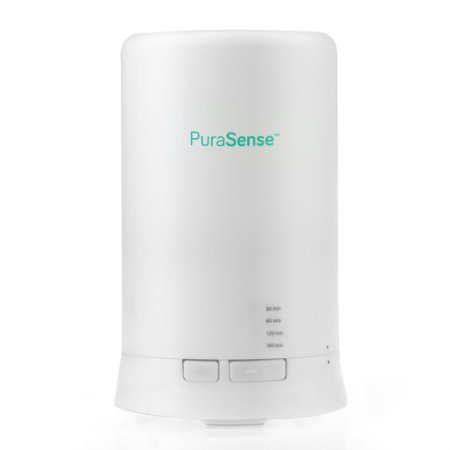 PuraSense Essential Oil Diffuser - Aromatherapy Humidifier - Ultra Quiet - Compact Design - Ionizer with Color Changing Lights