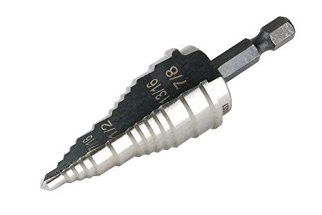 TEMCo Step Drill Bit TH0357 - M35 Cobalt 3/16-15/16 for use with Electricians Conduit Knockout Punch
