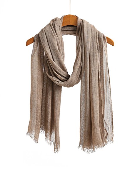 WS Natural Scarf/Shawl/Wrap Linen Feel Scarves For Men And Women.