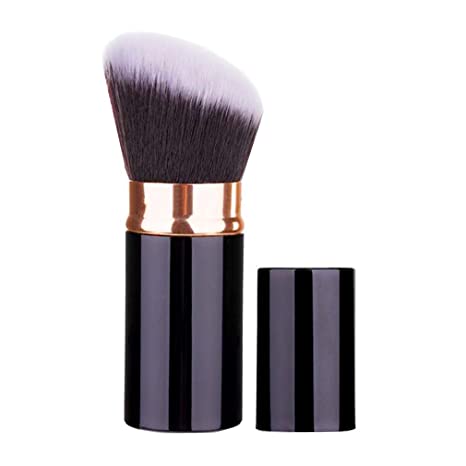 Retractable Foundation Brush, Sinide Professional Kabuki Makeup Brush - Best Blush Brush Travel Kit for Mineral Powder,Contouring, Cream or Liquid Cosmetics (Black Gold)