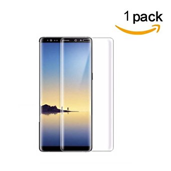 Galaxy Note 8 Screen Protector,VIS'V Full Coverage Anti-Scratch, Anti-Fingerprint, Easy to Install Curved Tempered Glass Screen Protector for Samsung Galaxy Note 8 2017(Clear)