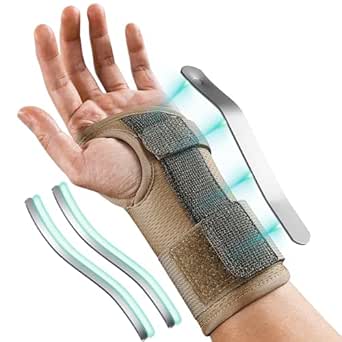 Carpal Tunnel Wrist Brace For Work With Splint and Palm Cushion, Wrist Pain Relief Support for Men and Women, Ideal for Carpal Tunnel, Tendinitis, Arthritis (Left Hand, S/M)