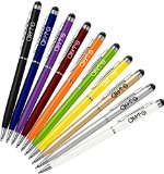 Stylus  DHTS8482 10 Pcs 2 in 1 Slim Capacitive Stylus Pen and Ballpoint Pen for Universal Touch Screens Devices iPhone 6 Plus iPad Tablets Samsung Galaxy 10 Color