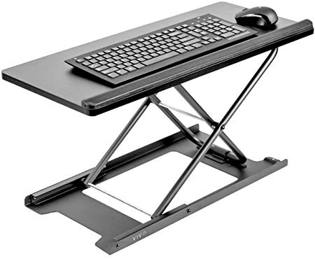 VIVO Black Ergonomic Heavy-Duty Scissors Lift Keyboard and Mouse Riser 27” for Sit Stand Workstations (DESK-V000P)