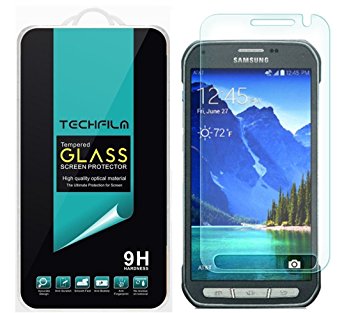 TechFilm®- Samsung Galaxy S6 Active [Tempered Glass] Screen Protector, Premium Ballistic Glass Round Edge [0.3mm] Ultra-Clear Anti-Scratch, Anti-Fingerprint, Bubble Free, Maximum Screen Protection from Bumps, Drops, Scrapes, and Marks [1-Pack]- Retail Packaging