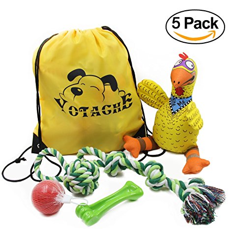 5 Pack Dog Toys Set Durable Rope Ball Squeaky Toy for Large Dogs Aggressive Chewers