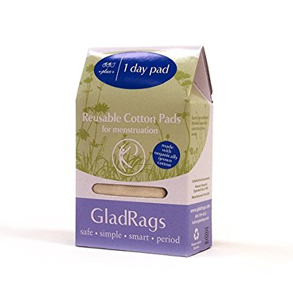 GladRags Day Pad Plus Made with Organically Grown Cotton, Natural