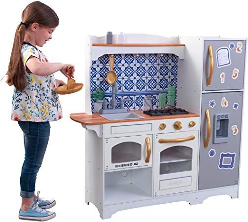 KidKraft Wooden Mosaic Magnetic Play Kitchen with Magnets
