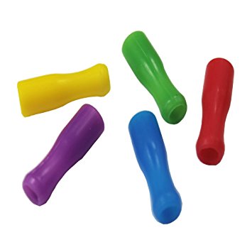 Multicolored Food Grade Silicone Tips Cover Only,Fit for 1/4" Wide Stainless Steel Straws (10pcs)
