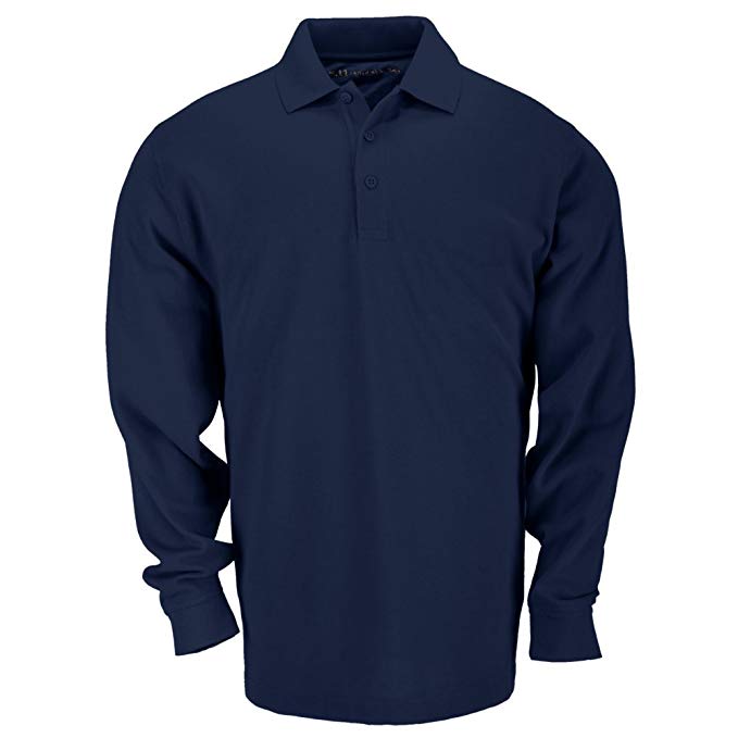 5.11 Tactical Professional Long Sleeve Polo Shirt, Cotton Pique Knit, Reinforced Seams, Style 42056