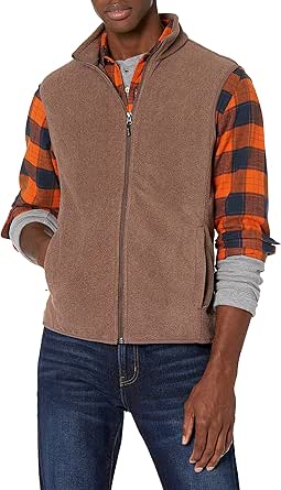 Amazon Essentials Men's Full-Zip Polar Fleece Vest (Available in Big & Tall)