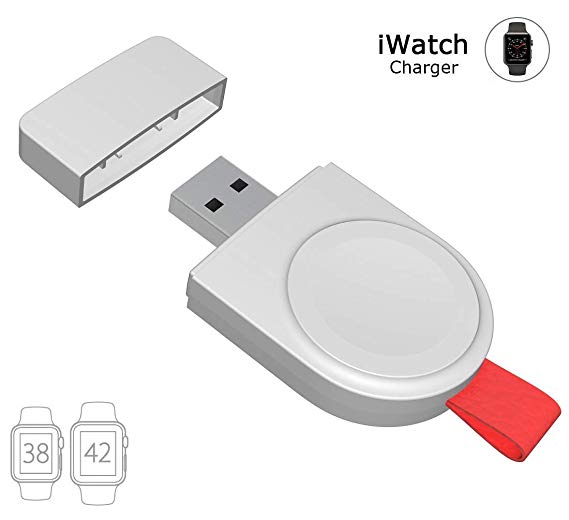 New GA Watch Charger iWatch Magnetic Wireless Portable Charger Compatible for Apple Watch Series 4/3/2/1 38/42mm White