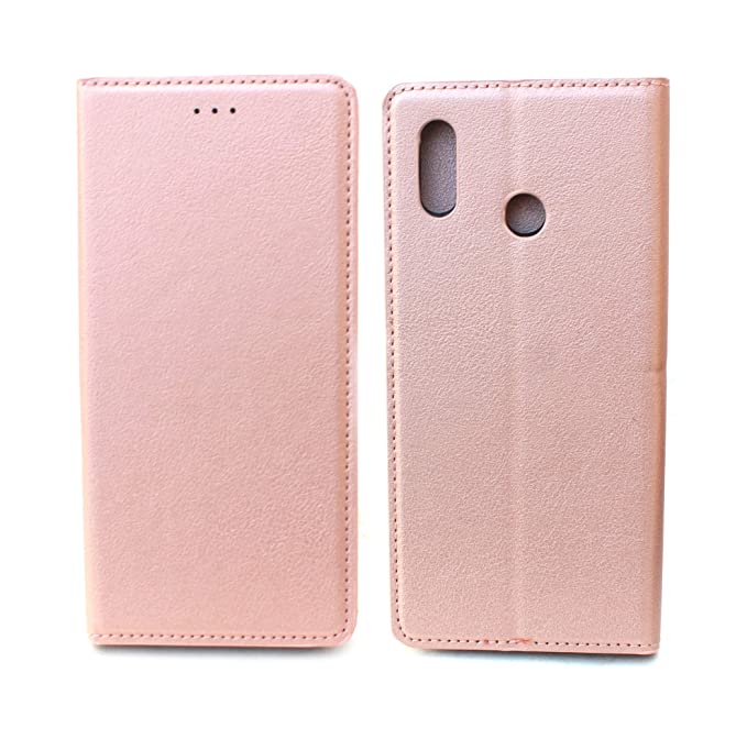 Arbuda Ultra Slim Stylish Leather Flip Wallet Back Cover Case for Huawei Honor Play - Rose Gold