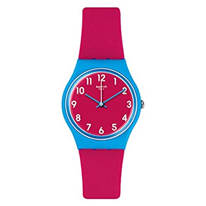 Swatch Women's 'Blue Lampone' Quartz Plastic and Silicone Casual Watch, Color:Pink (Model: GS145)