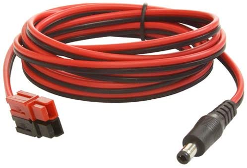 Valley Enterprises 2.1mm x 5.5mm Straight DC Male Power Plug with Anderson Powerpole Connectors, 18 Gauge Wire, Length 6 Feet