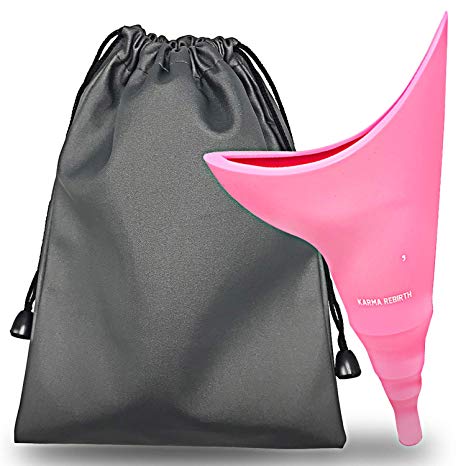 Female Urination Device,KarmaRebirth Portable Female Urinal Silicone Cups Reusable Pee Funnel for Women Standing Up to Pee Lightweight,For Camping,Travelling,Hiking,Outdoor-with Discreet Carry Bag